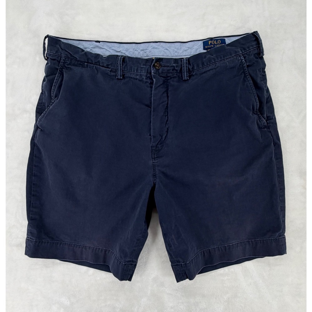 Polo Ralph Lauren Mens Navy Blue Stretch Classic Fit Chino Shorts Size 38